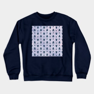 Pretty Navy Christmas Trees & Reindeer Pattern on Pink Purple Ombre Crewneck Sweatshirt